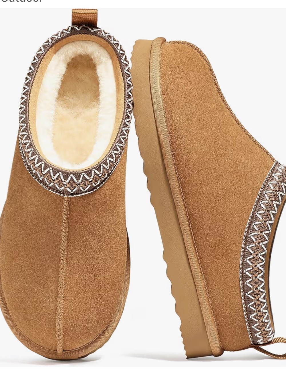 Women's Cozy Faux-Shearling Slip-On Slippers - Tan